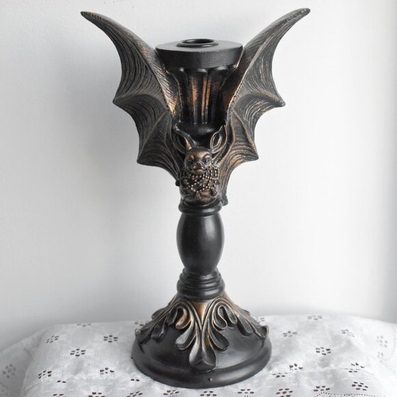 Other - Gothic Glam Vampire Bat Taper Candle Holder Spooky Cottage Fall Halloween Decor
